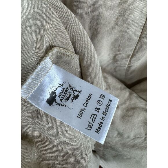 Julia Allert Oversized Lagenlook Sz XL Minimalist Cotton Maxi Dress Boxy Khaki - Picture 5 of 6